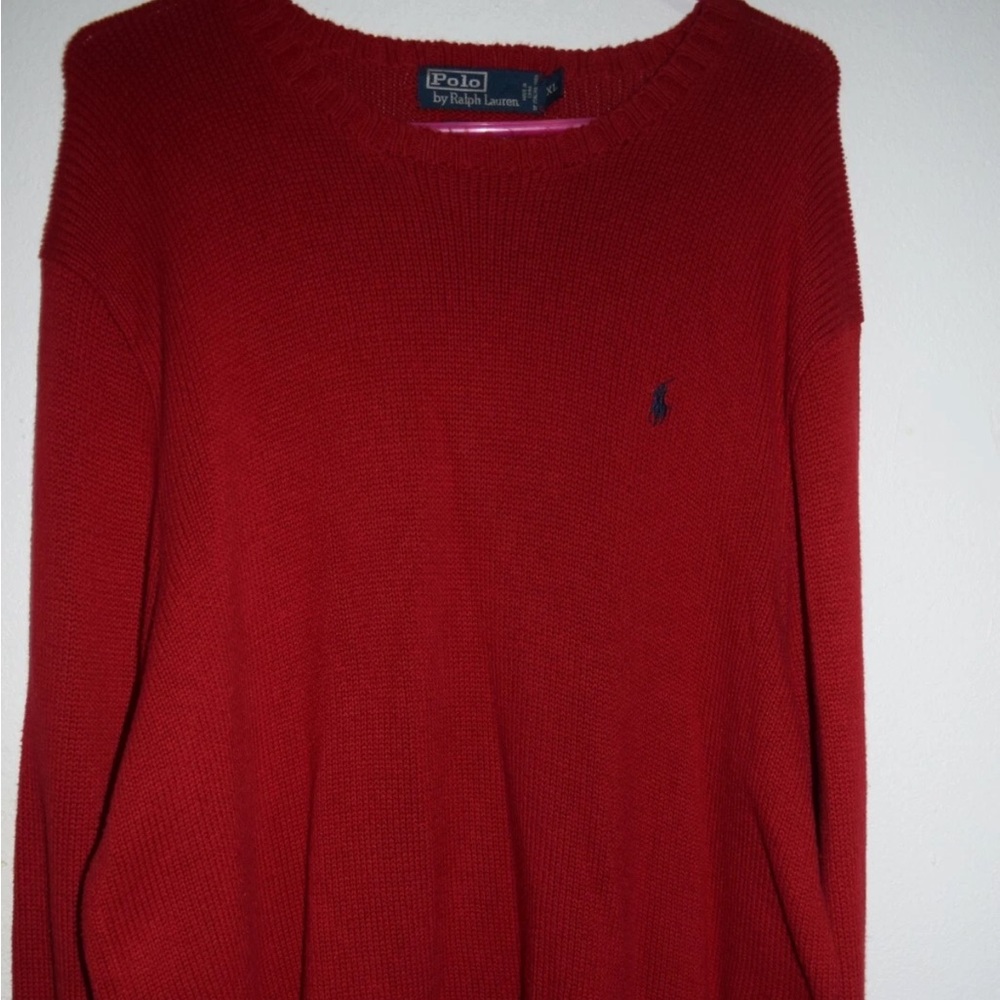 Polo by Ralph Lauren Men's Red Crewneck Sweater